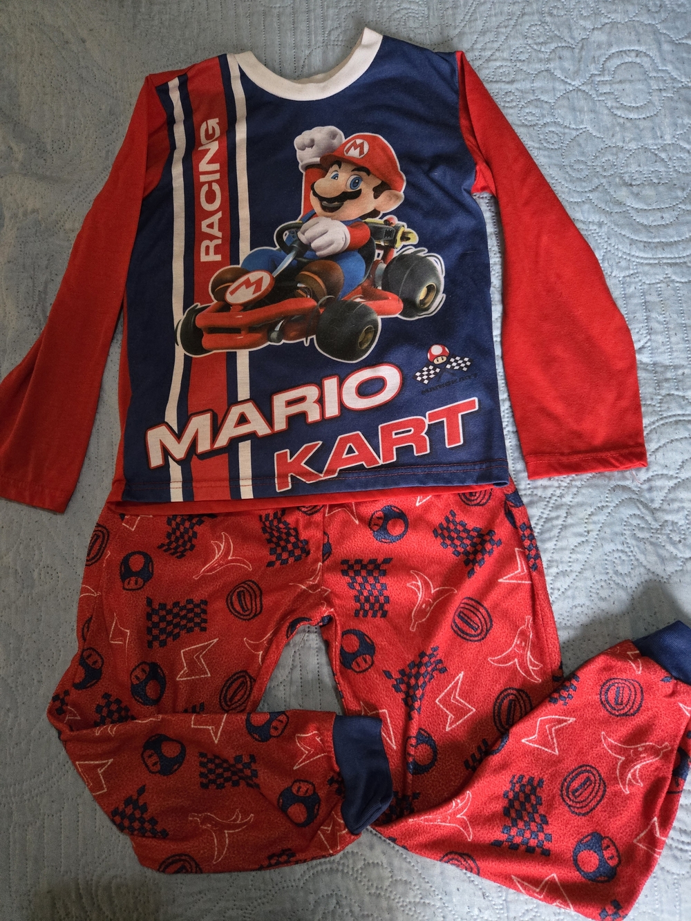 Carter's Red and Navy Mario Kart Racing Pajama Set